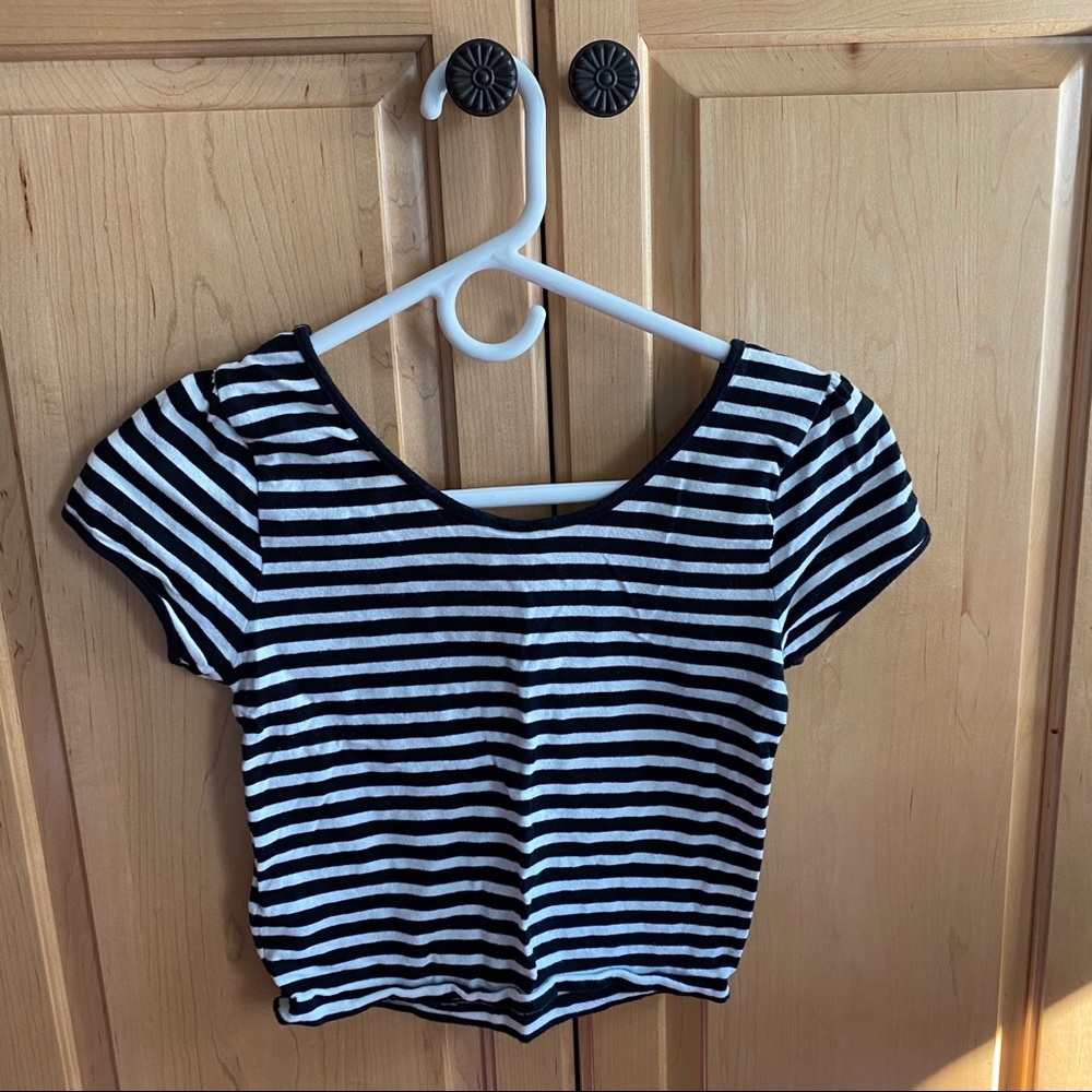 Striped Cotton Crop Top Small